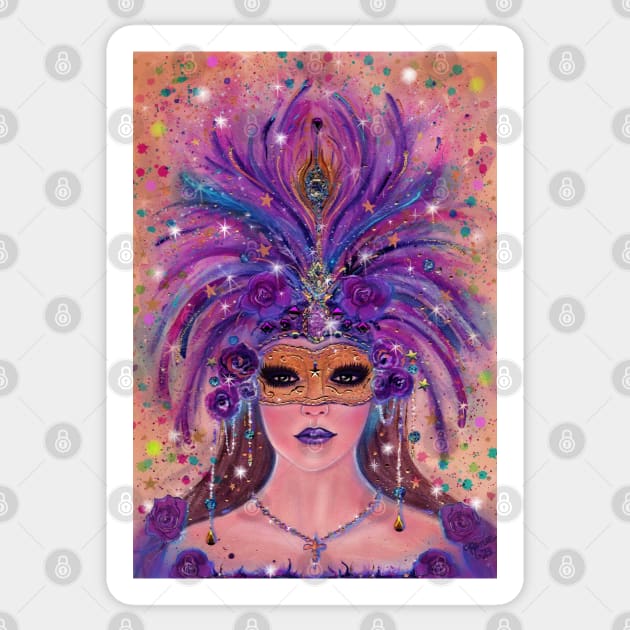 Lady Mardi Gras by Renee Lavoie Sticker by ReneeLLavoie